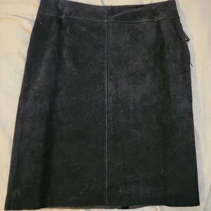 100% Leather Black Skirt